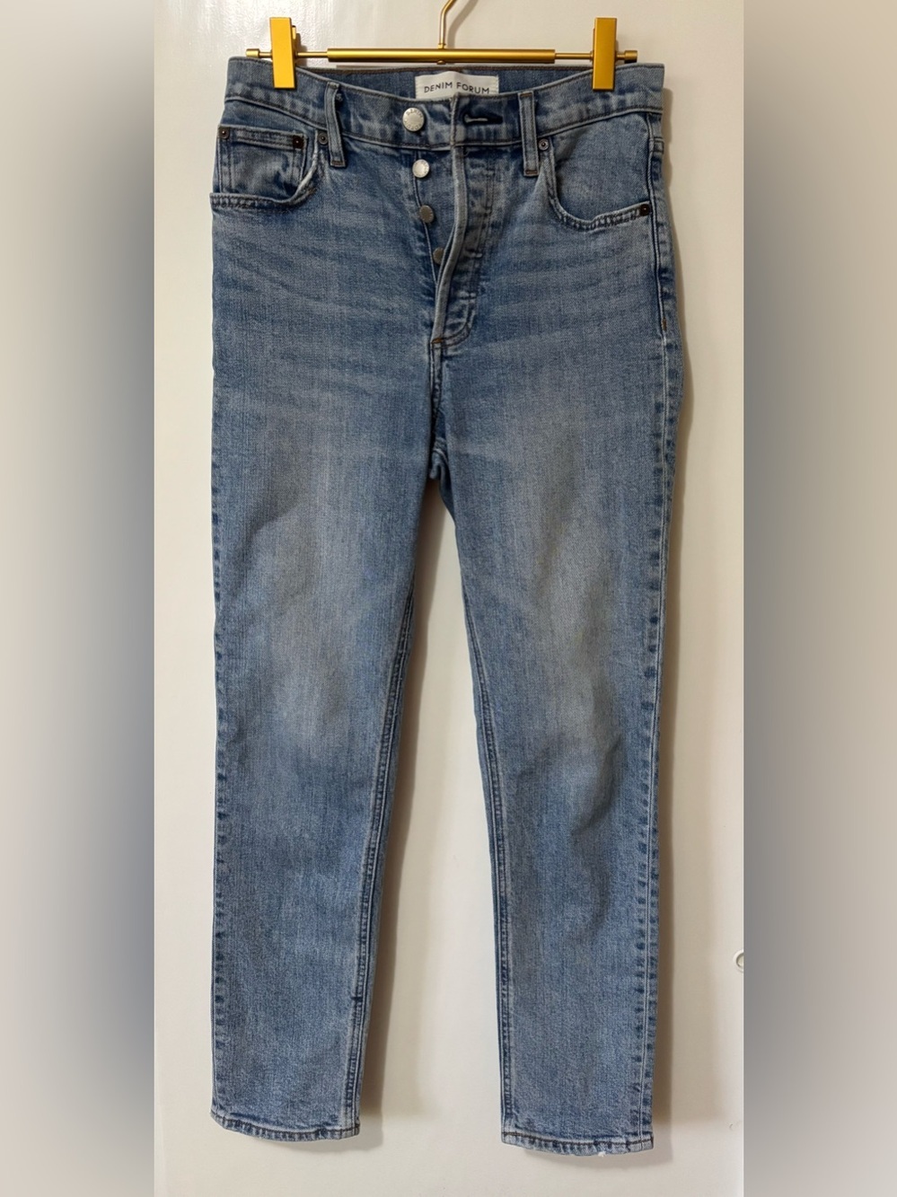 Denim Forum| Aritzia| The Yoko High Rise Slim Blue Denim Jeans Sz 26/28L - Picture 2 of 7